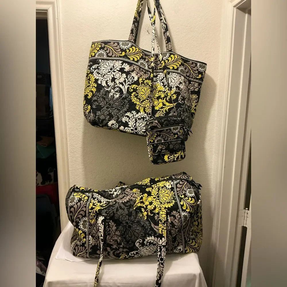 Bundle Vera Bradley Baroque Large Duffle Bag weekender large tote & crossbody